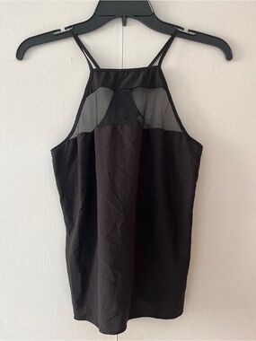 Black Mesh Spaghetti Strap Tank Top